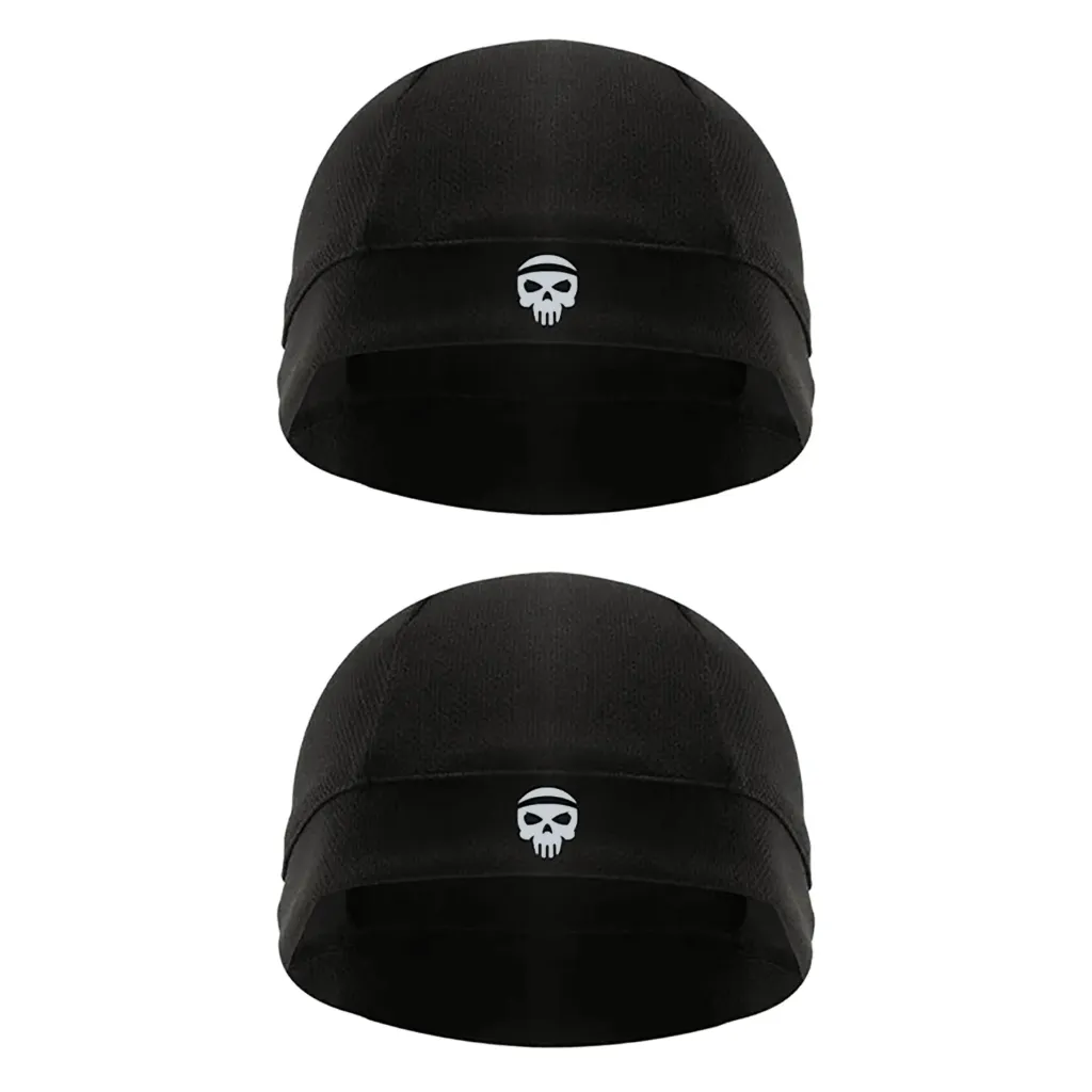 [8908026334159] SKULLFIT Helmet Skullcap Black (Pack of 2)