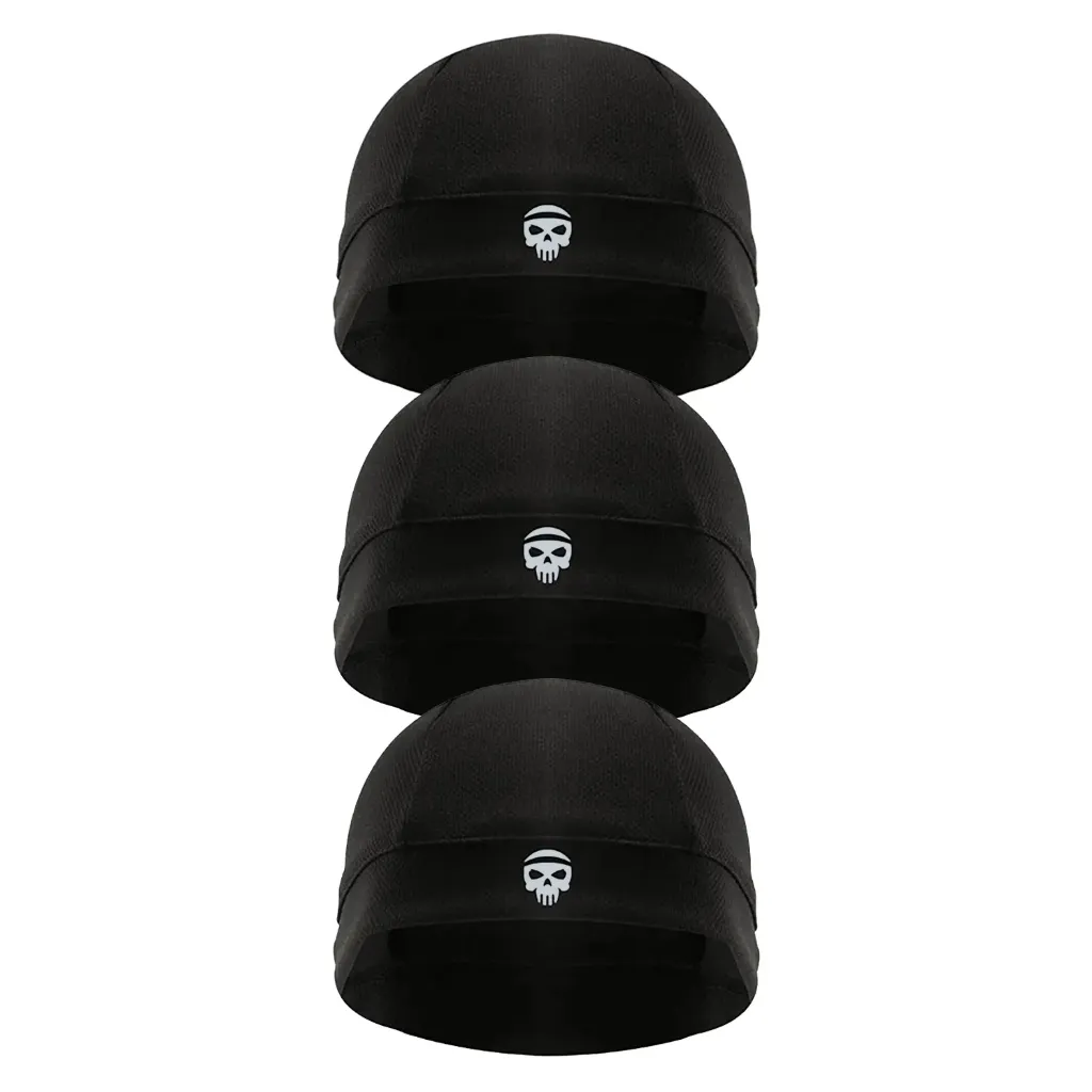 [8908026334166] SKULLFIT Helmet Skullcap Black (Pack of 3)