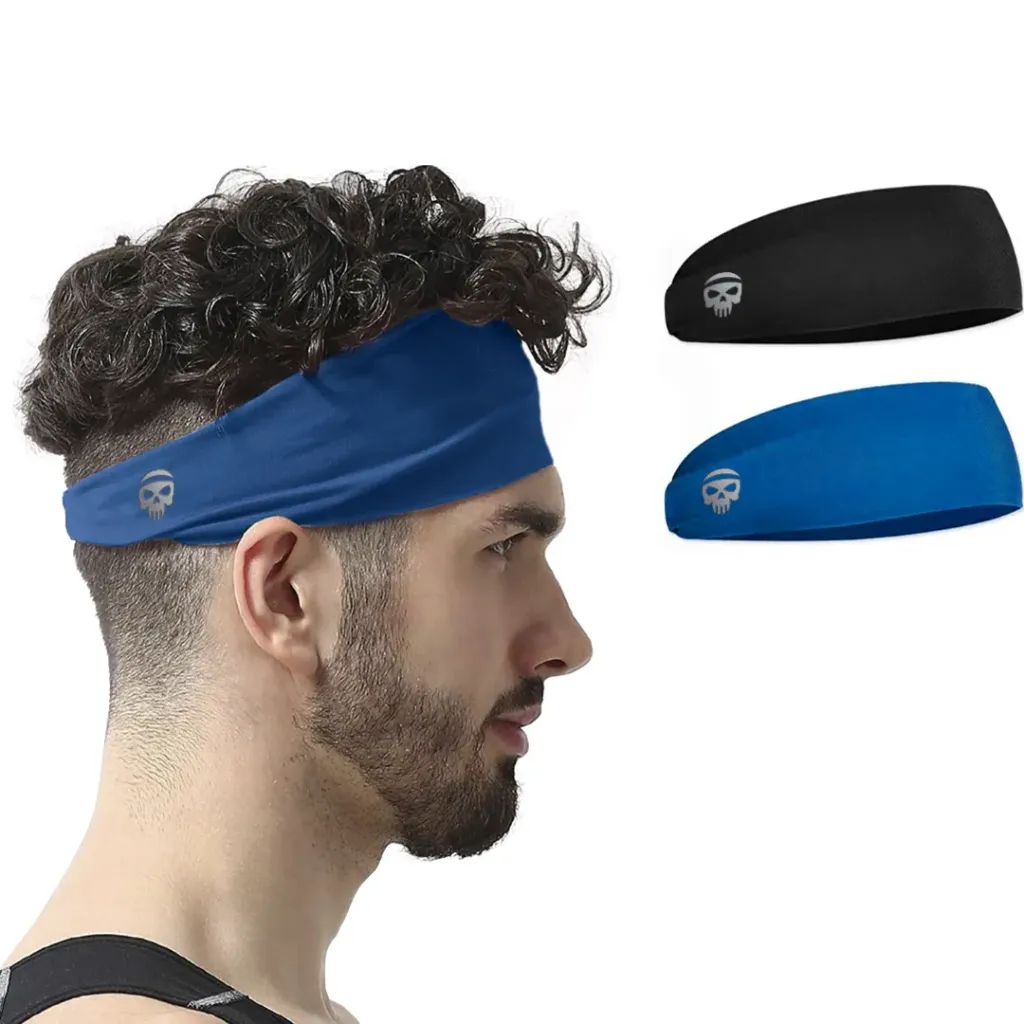 [8908026334111] SKULLFIT Sports Headbands (Black & Blue)